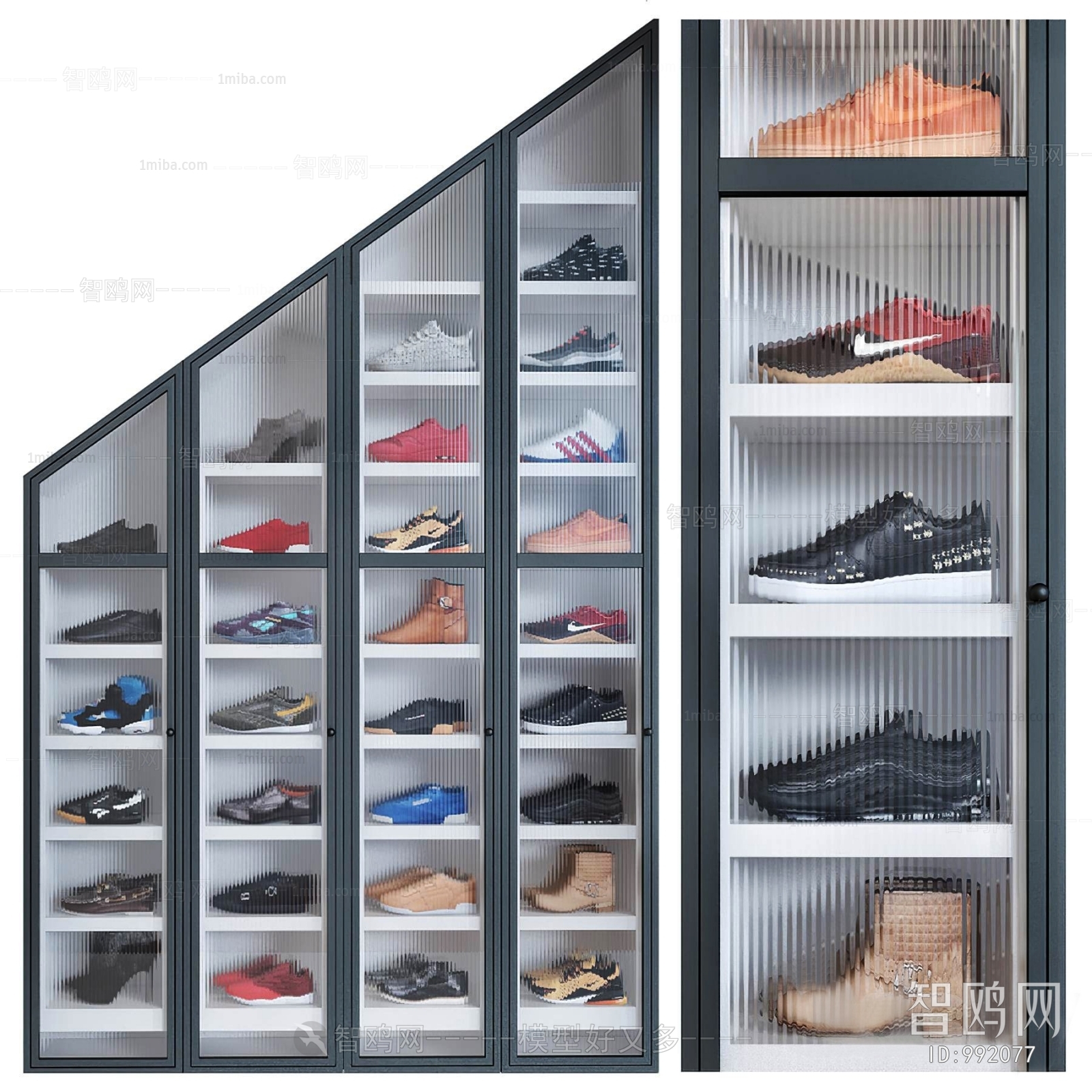 现代商展柜架鞋子运动鞋组合