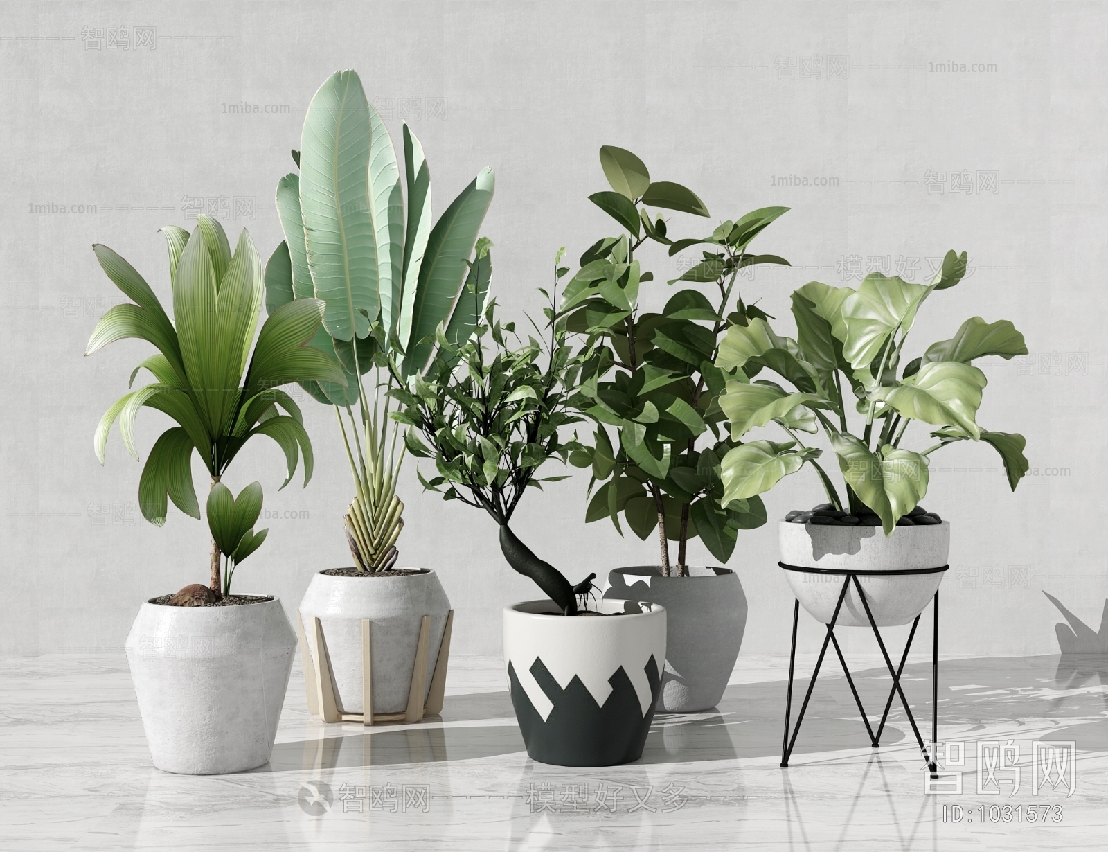 Modern Potted Green Plant