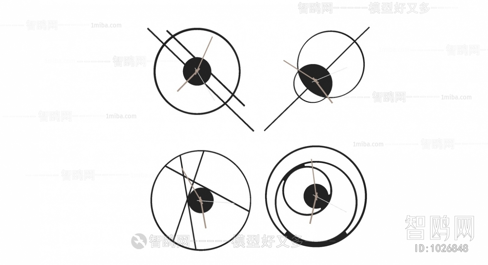 现代装饰挂钟组合