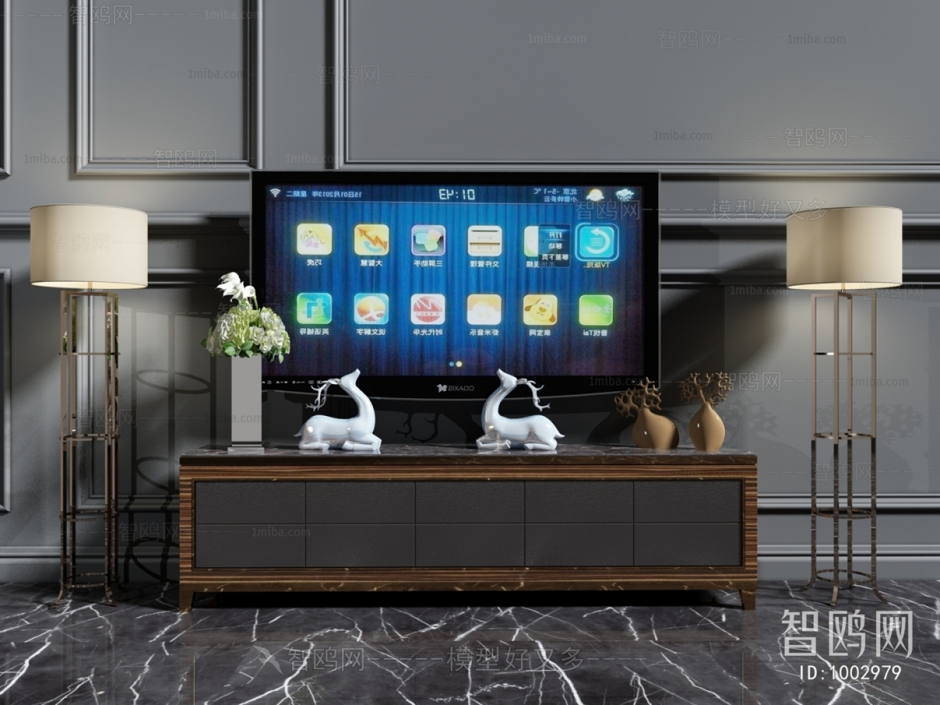 New Chinese Style TV Cabinet