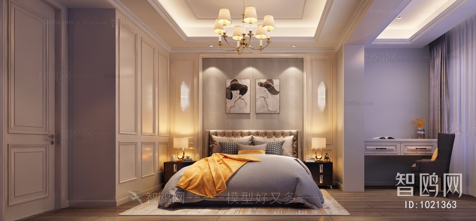 Simple European Style Bedroom