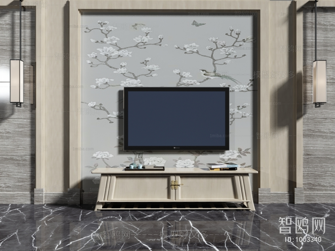 New Chinese Style TV Cabinet