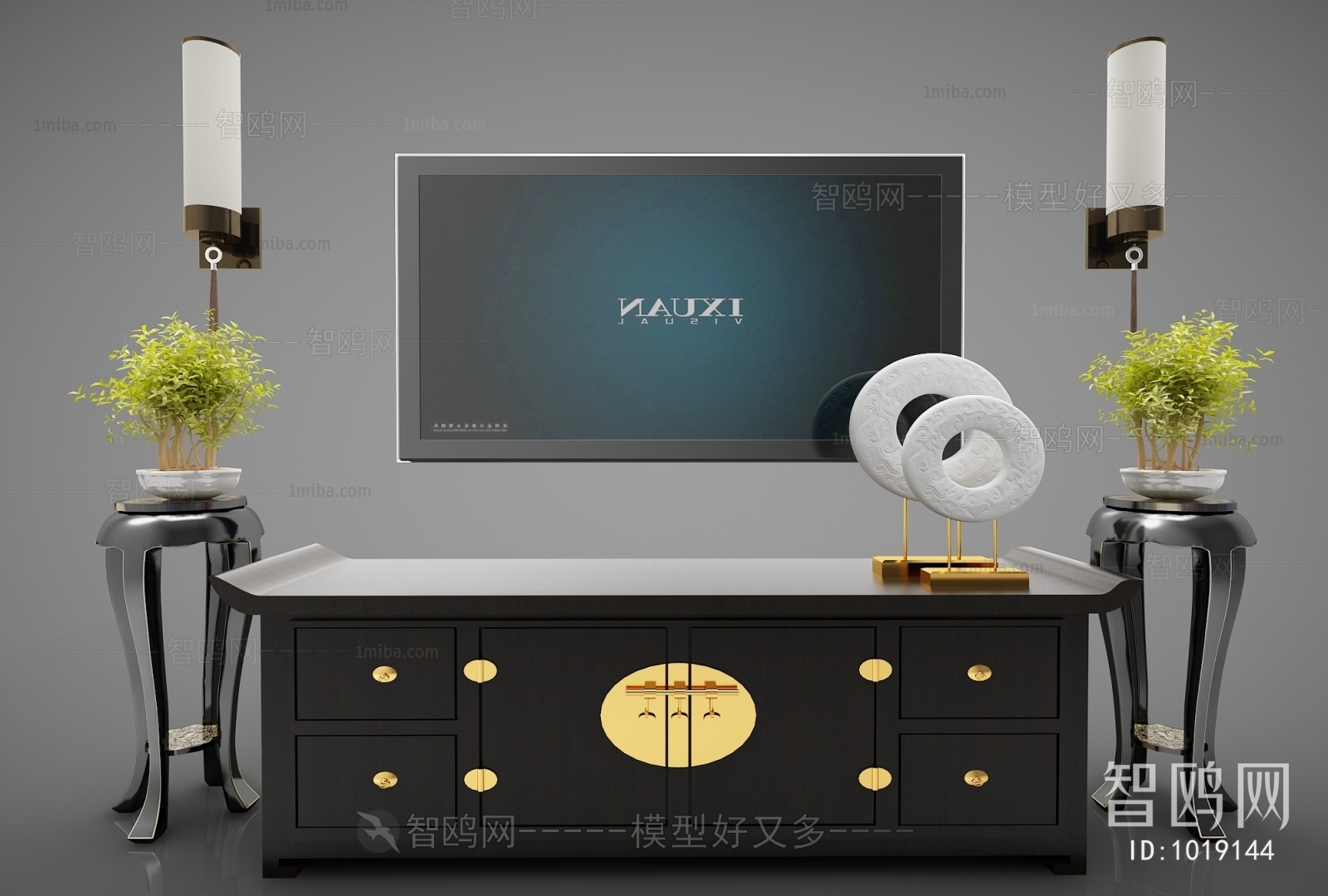 New Chinese Style TV Cabinet