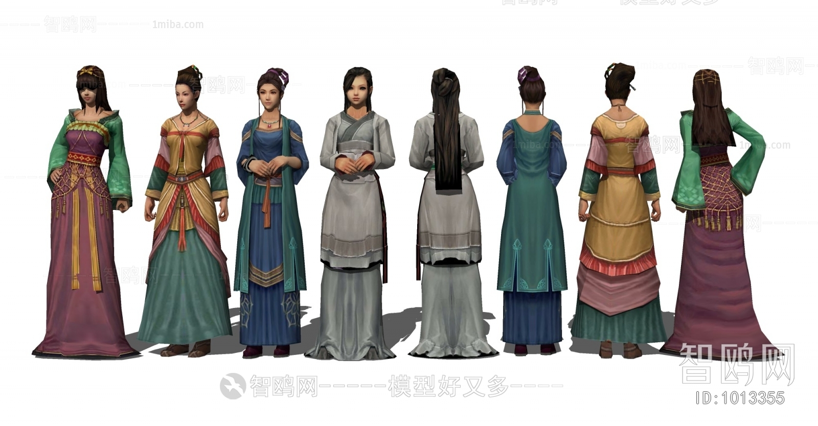 中式古装女性人物组合