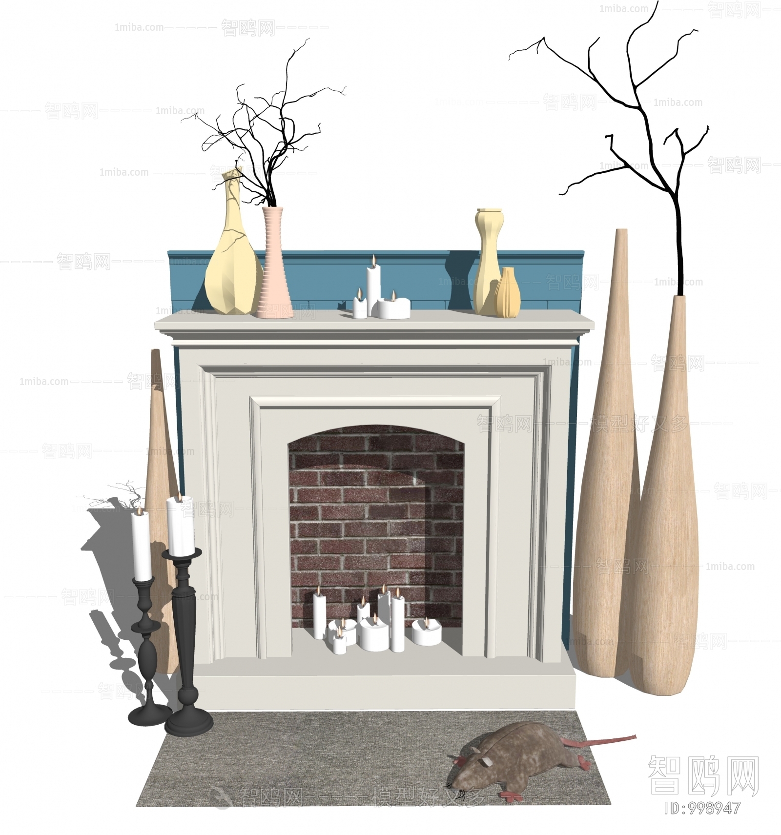 Simple European Style Fireplace