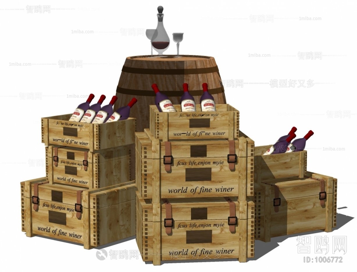 工业风木头红酒箱子