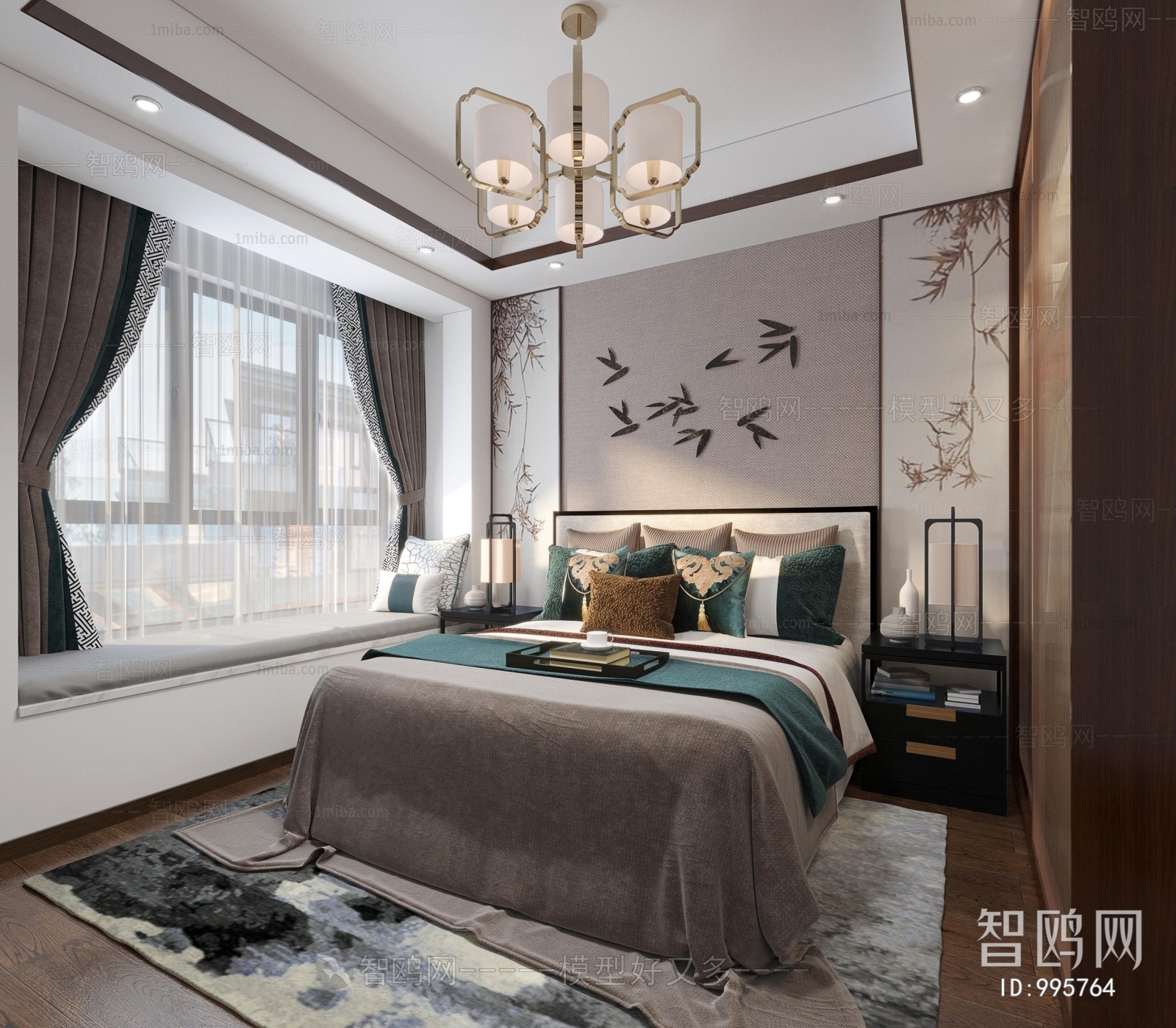 New Chinese Style Bedroom