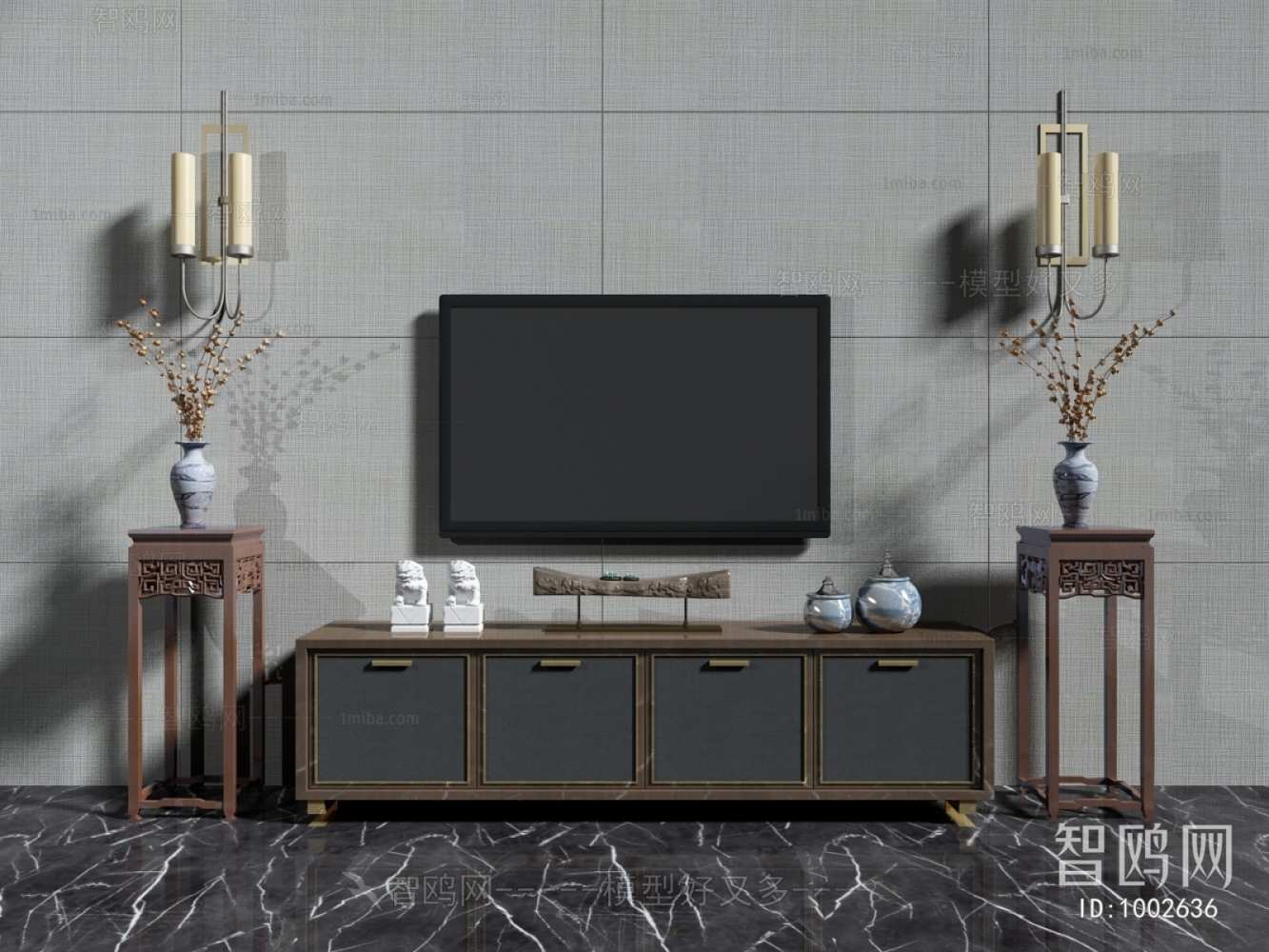 New Chinese Style TV Cabinet