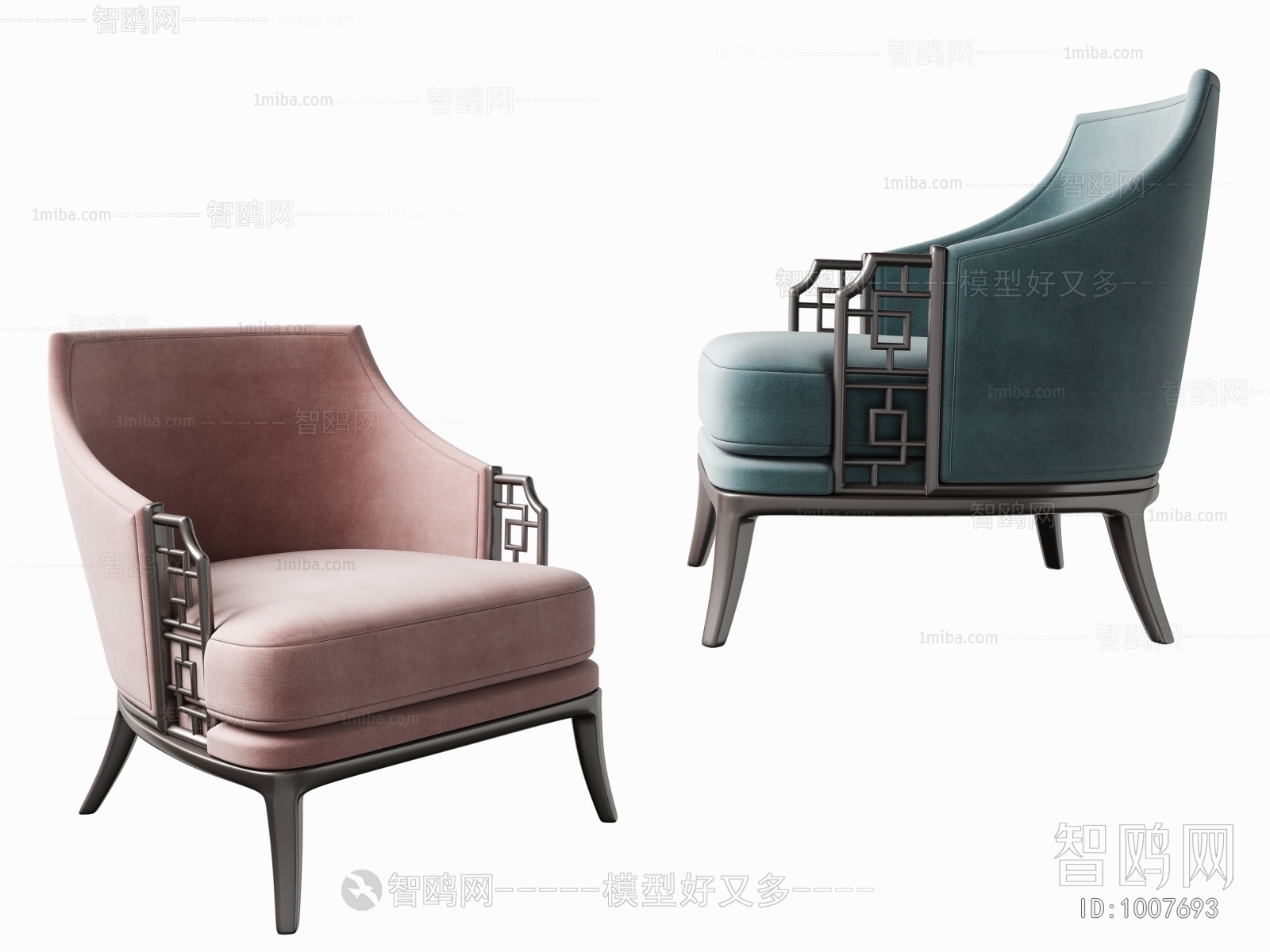 New Chinese Style Single Sofa