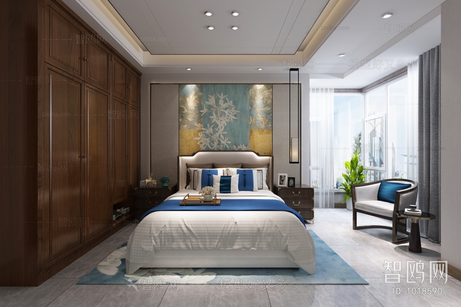 New Chinese Style Bedroom