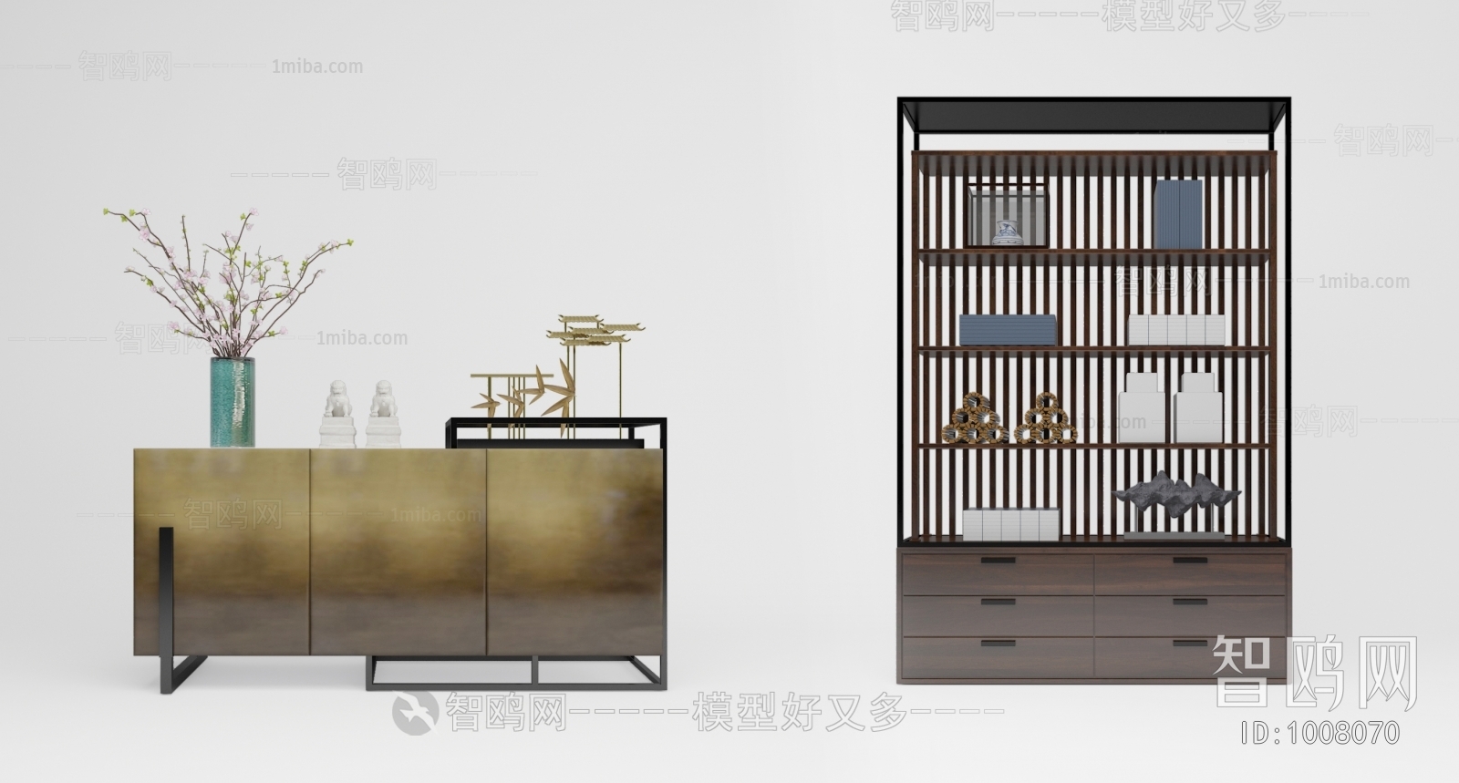 New Chinese Style Side Cabinet