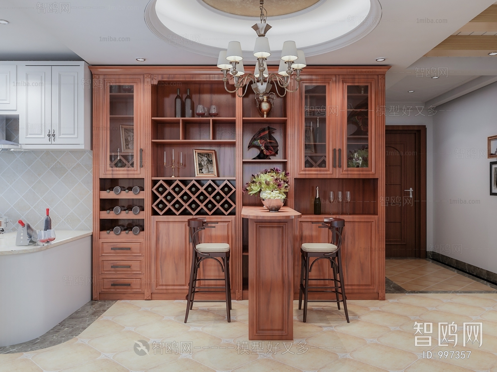 Simple European Style Wine Cabinet