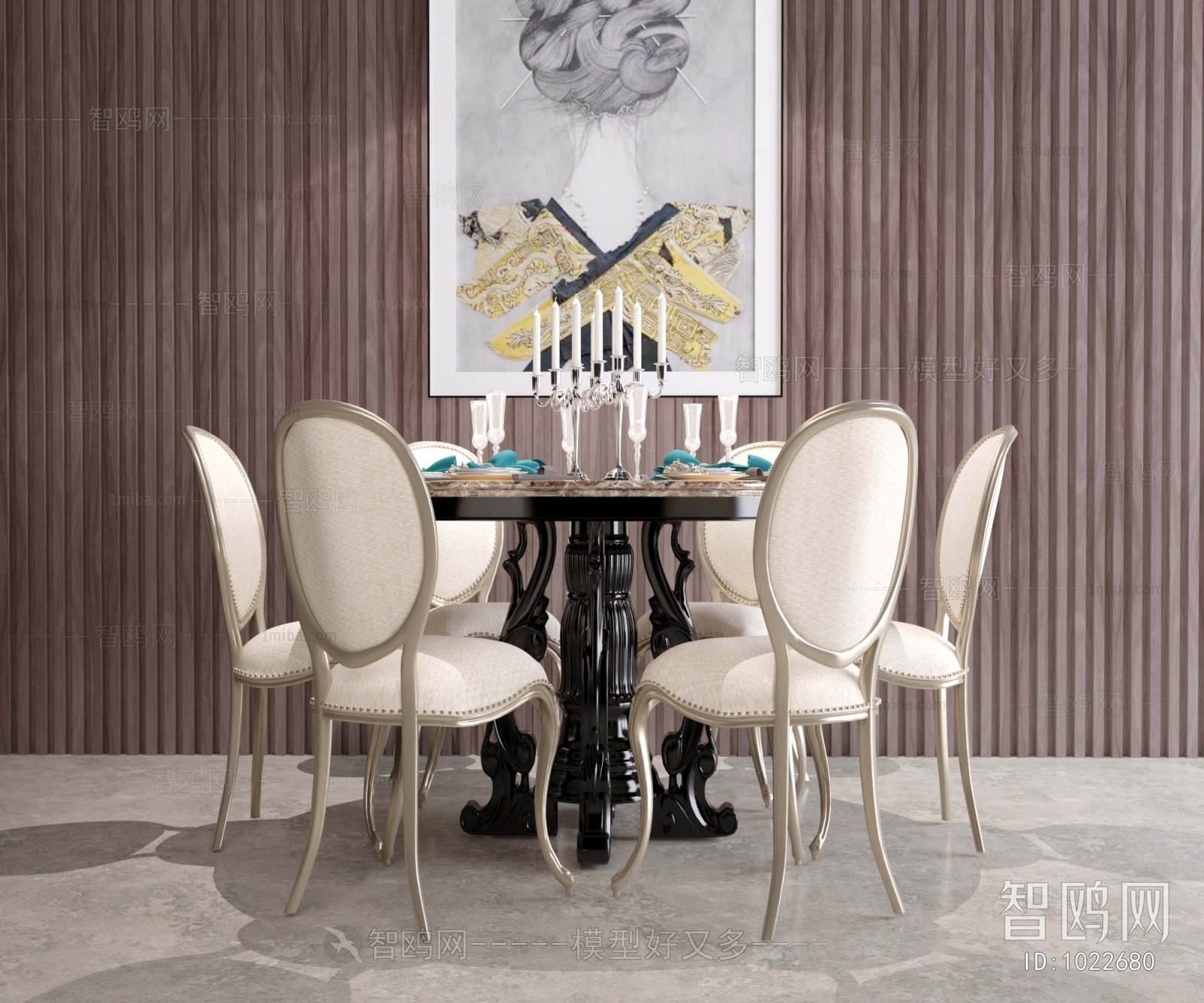 European Style Dining Table And Chairs