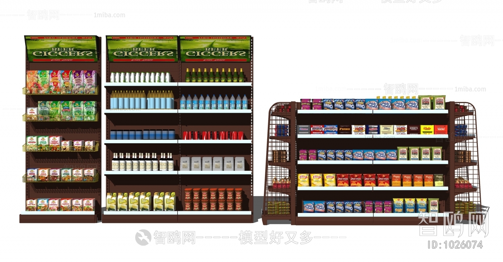 现代超市货架零食展示架组合