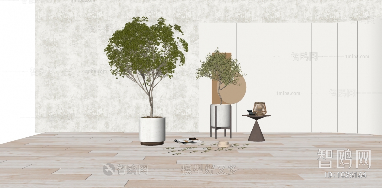 Modern Potted Green Plant