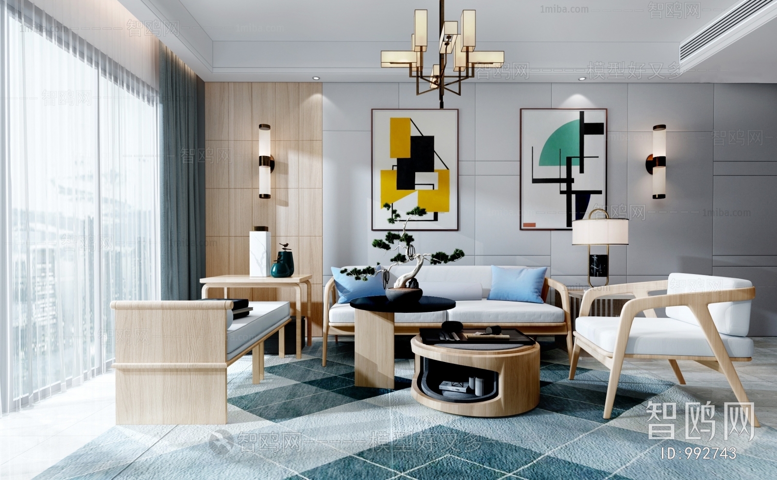 New Chinese Style A Living Room