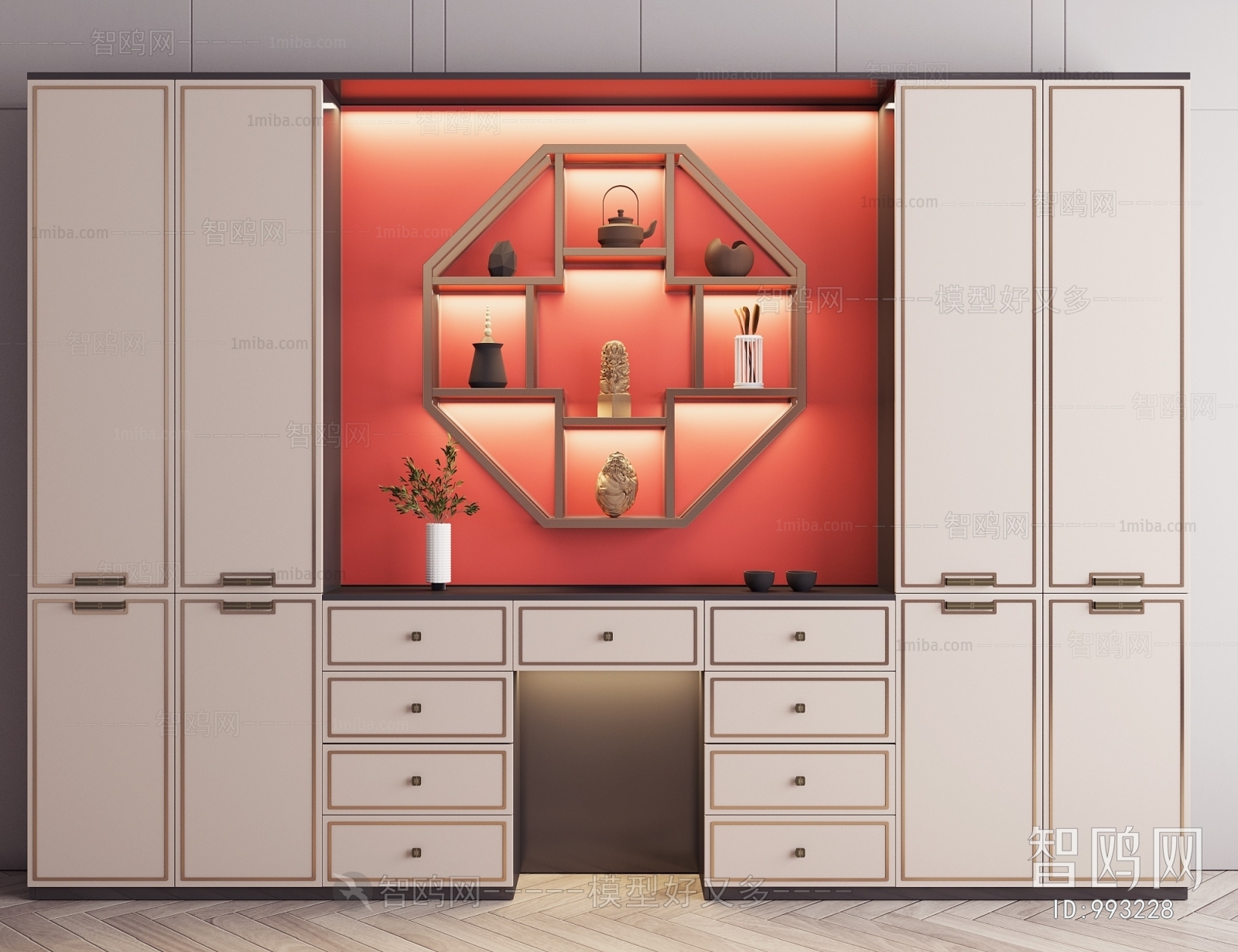 New Chinese Style Decorative Cabinet