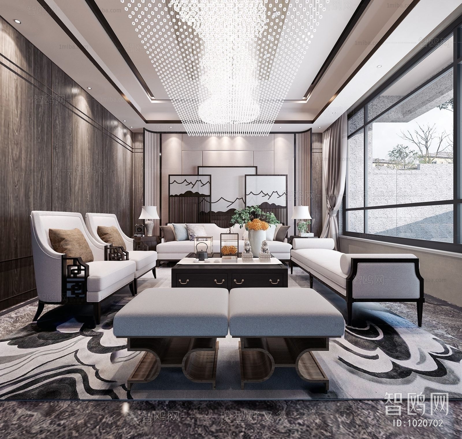 New Chinese Style A Living Room