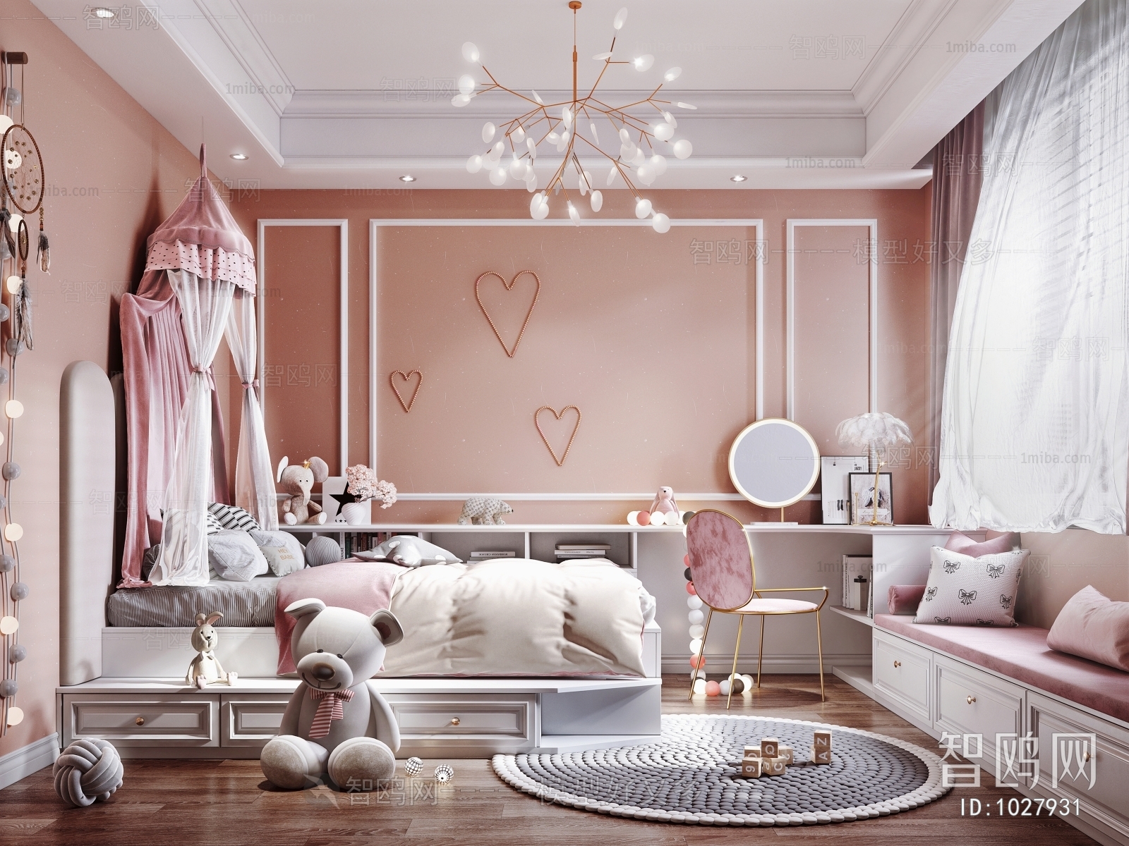 Simple European Style Girl's Room Daughter's Room