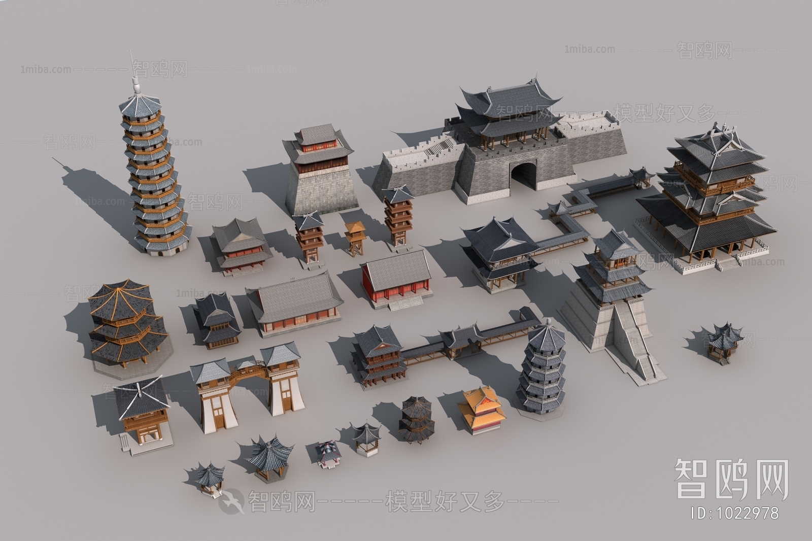 Chinese Style Ancient Architectural Buildings