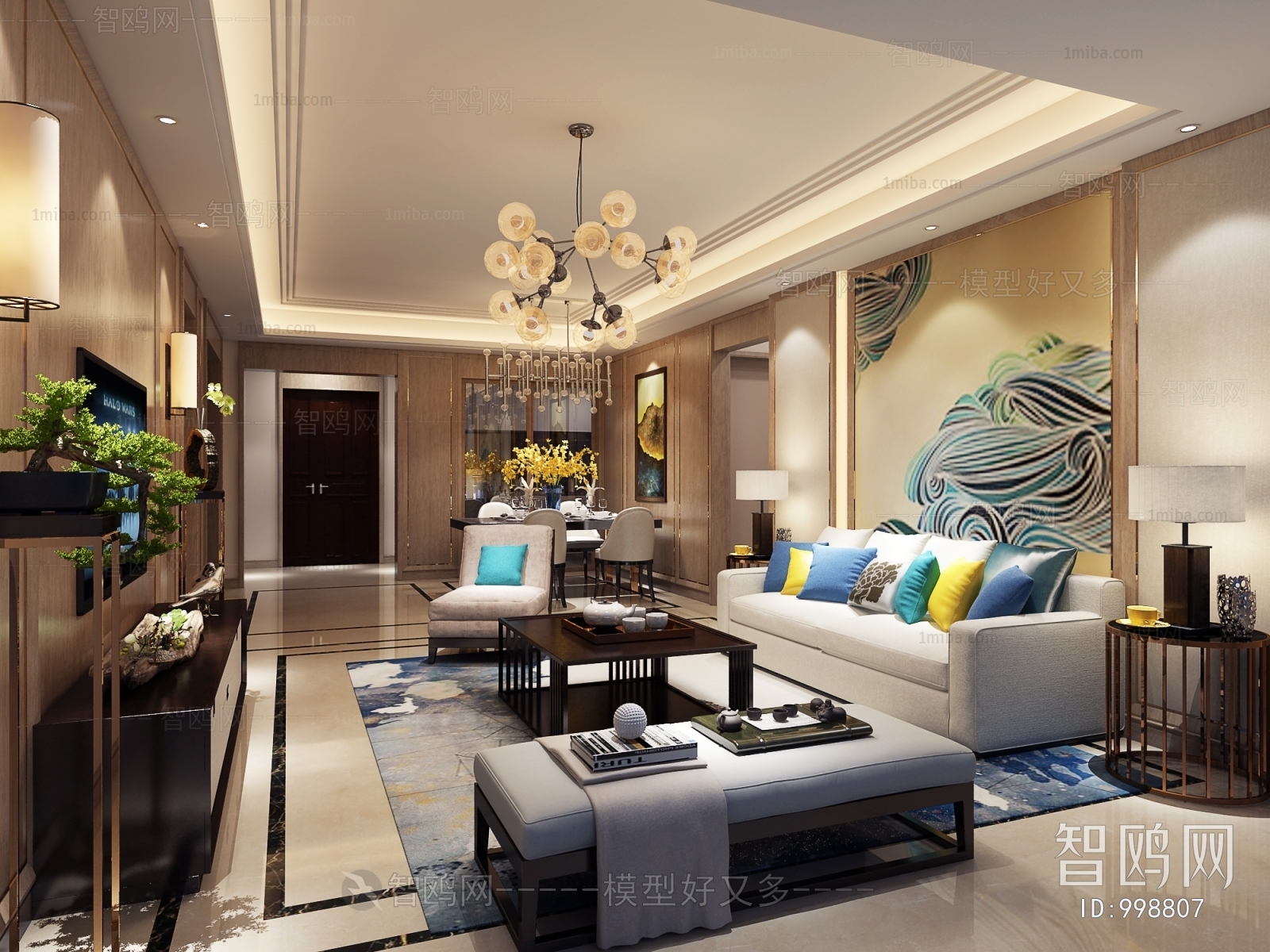 New Chinese Style A Living Room