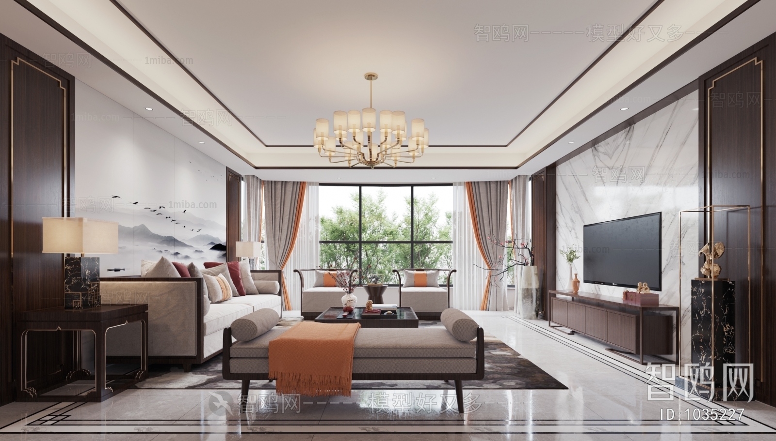 New Chinese Style A Living Room