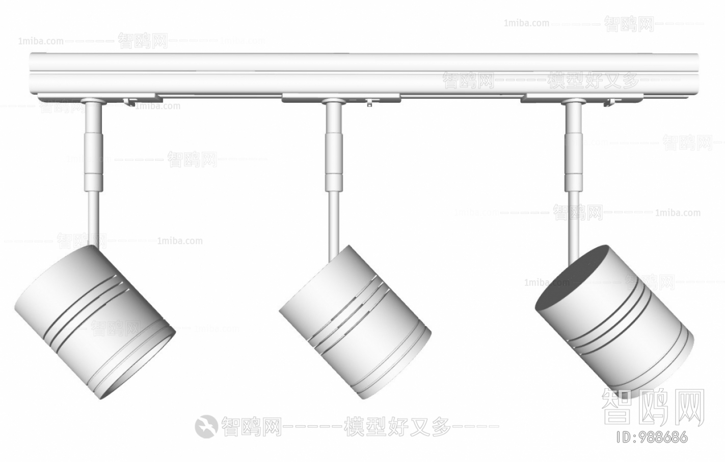 现代白色轨道射灯