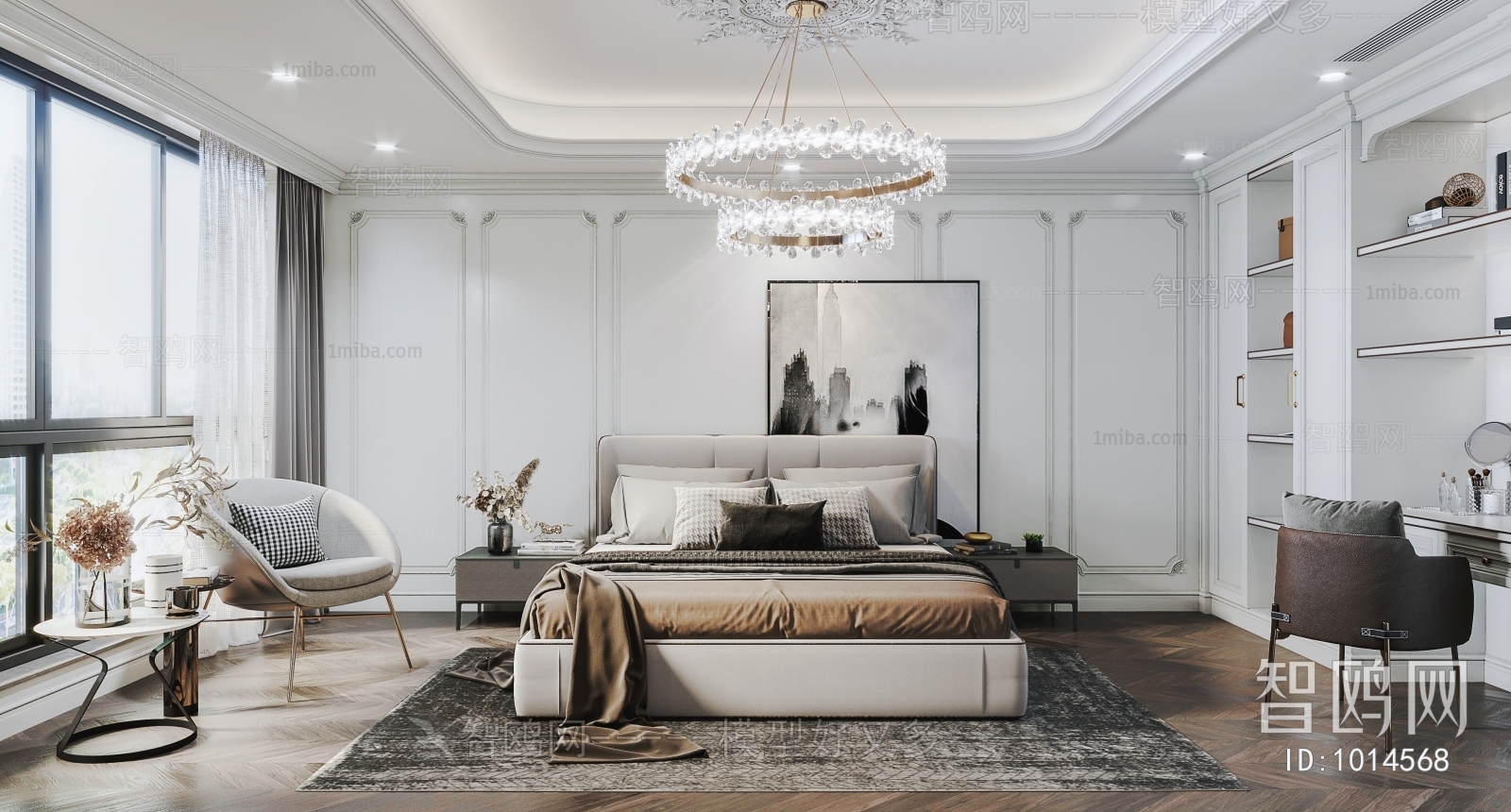 Simple European Style Bedroom