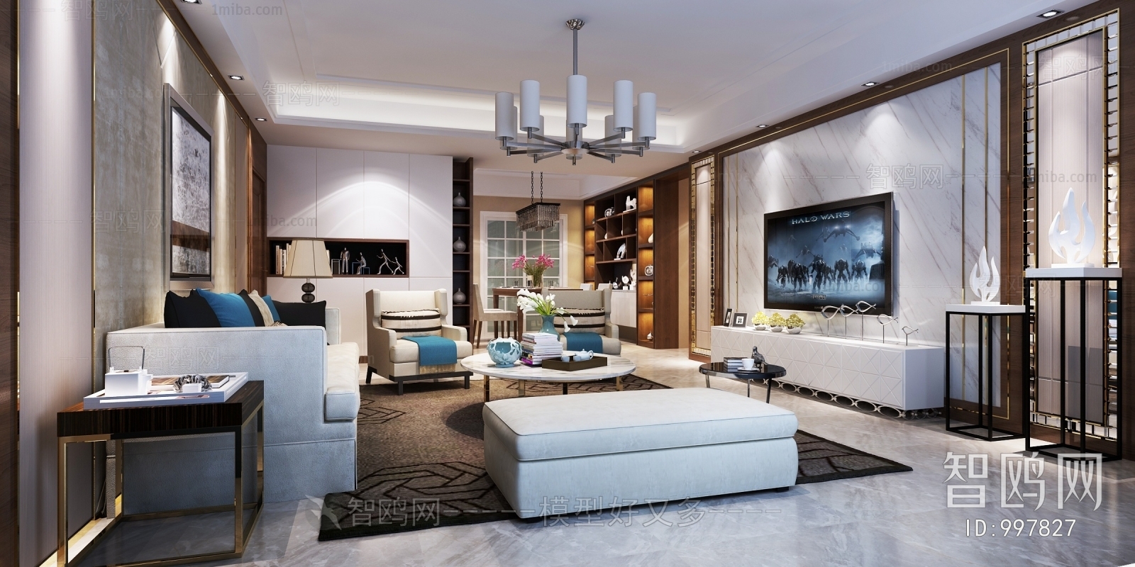 New Chinese Style A Living Room