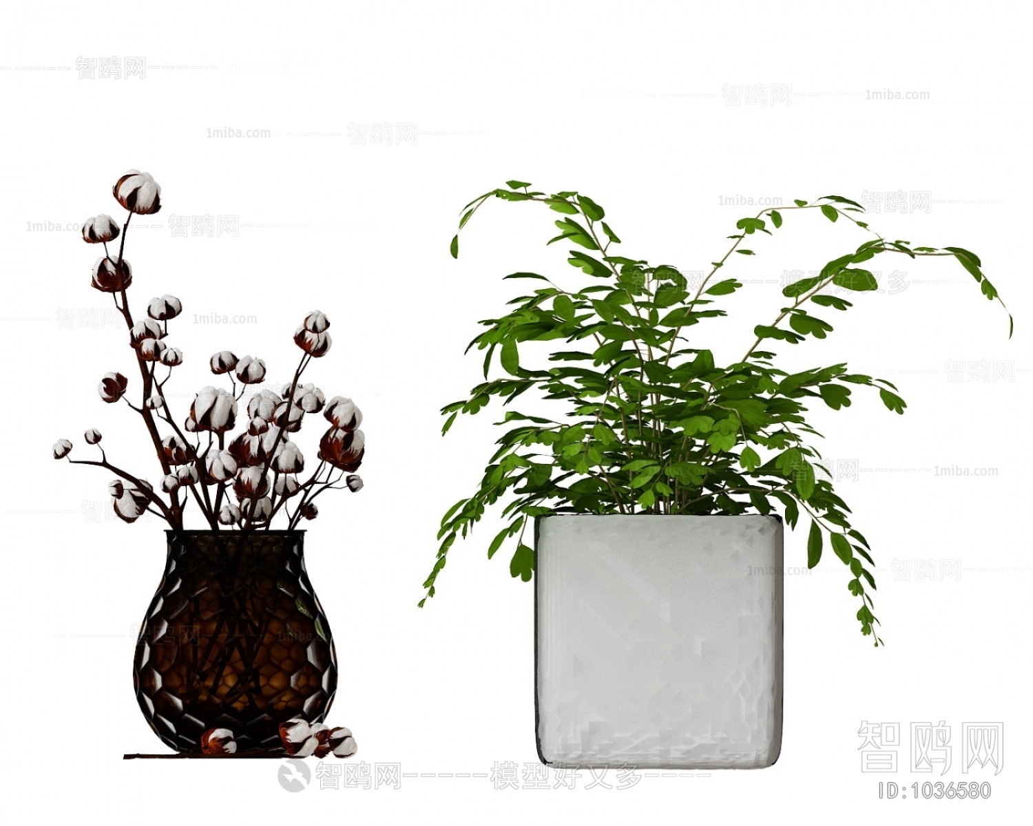 Modern Potted Green Plant