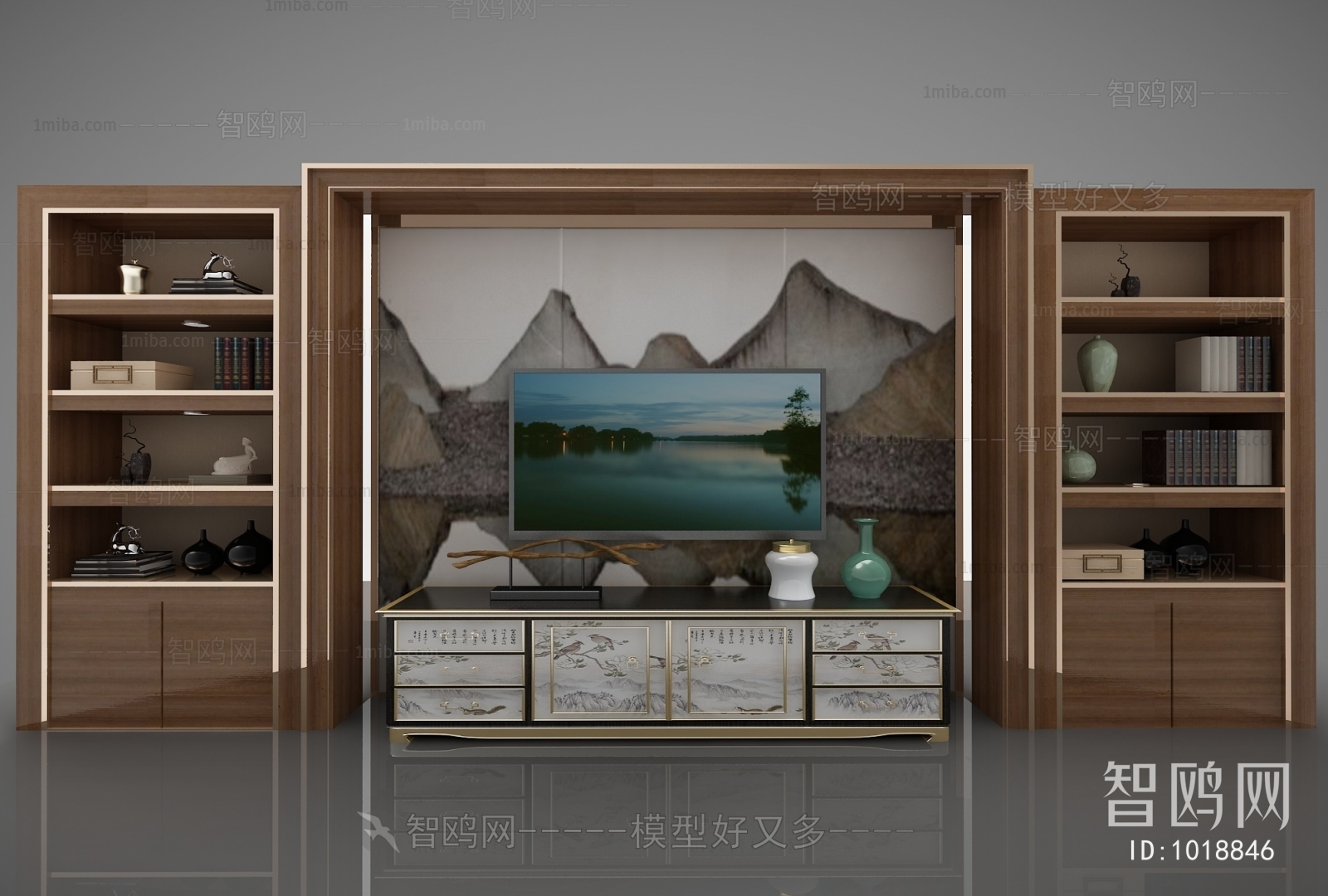 New Chinese Style TV Cabinet