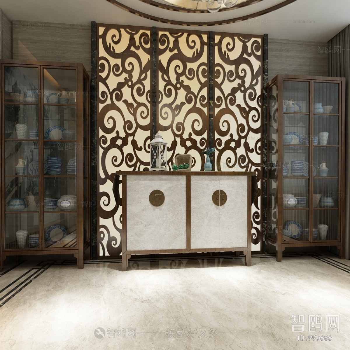 Chinese Style Decorative Cabinet