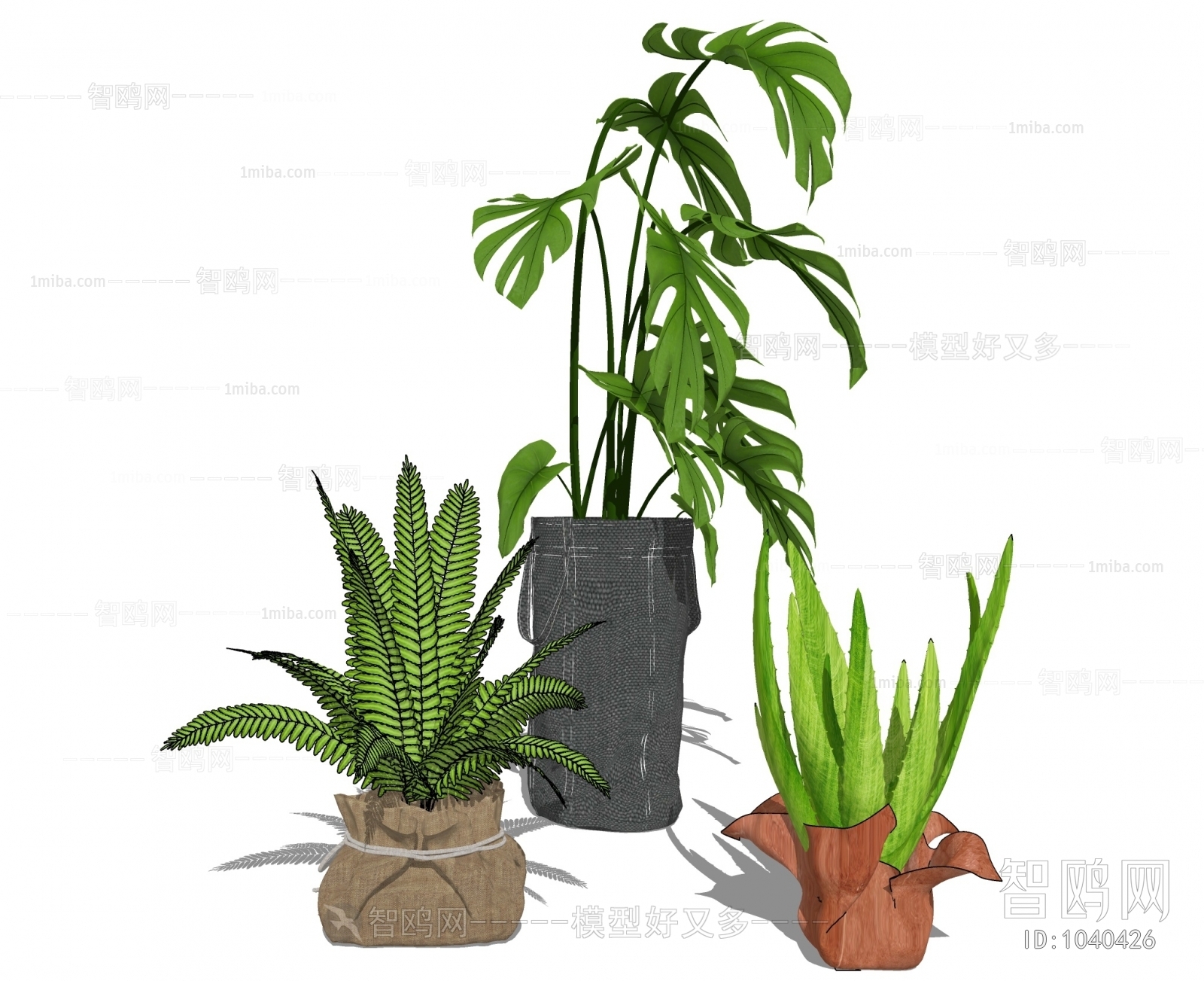 Modern Potted Green Plant