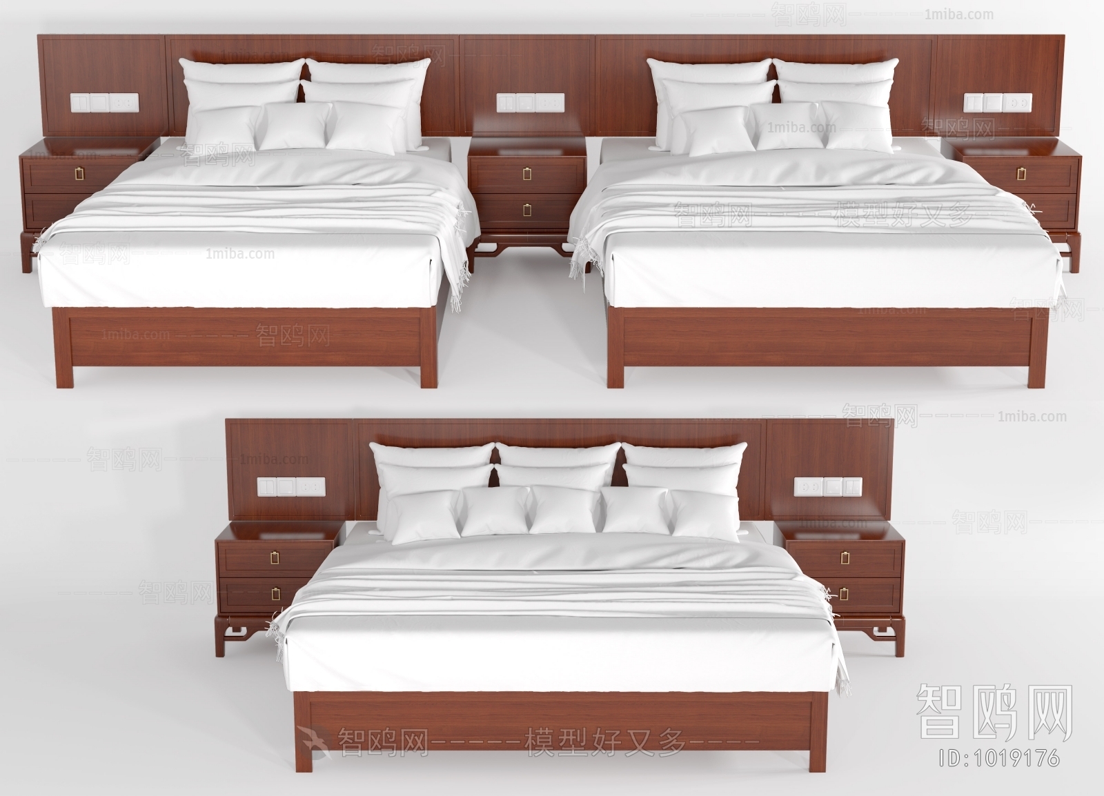 New Chinese Style Double Bed