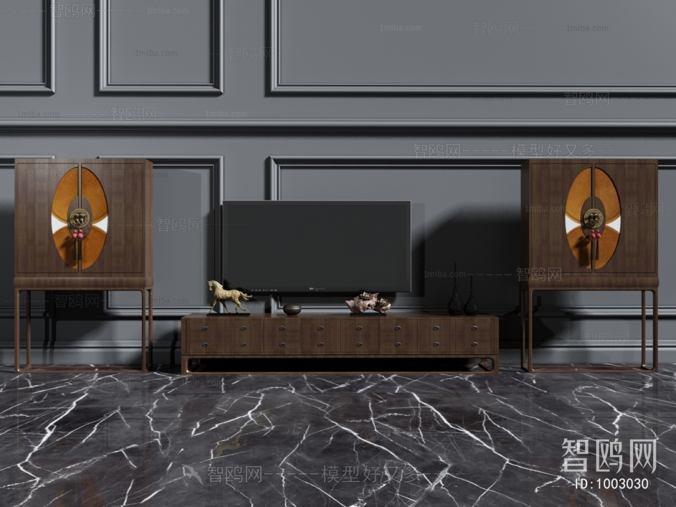 New Chinese Style TV Cabinet