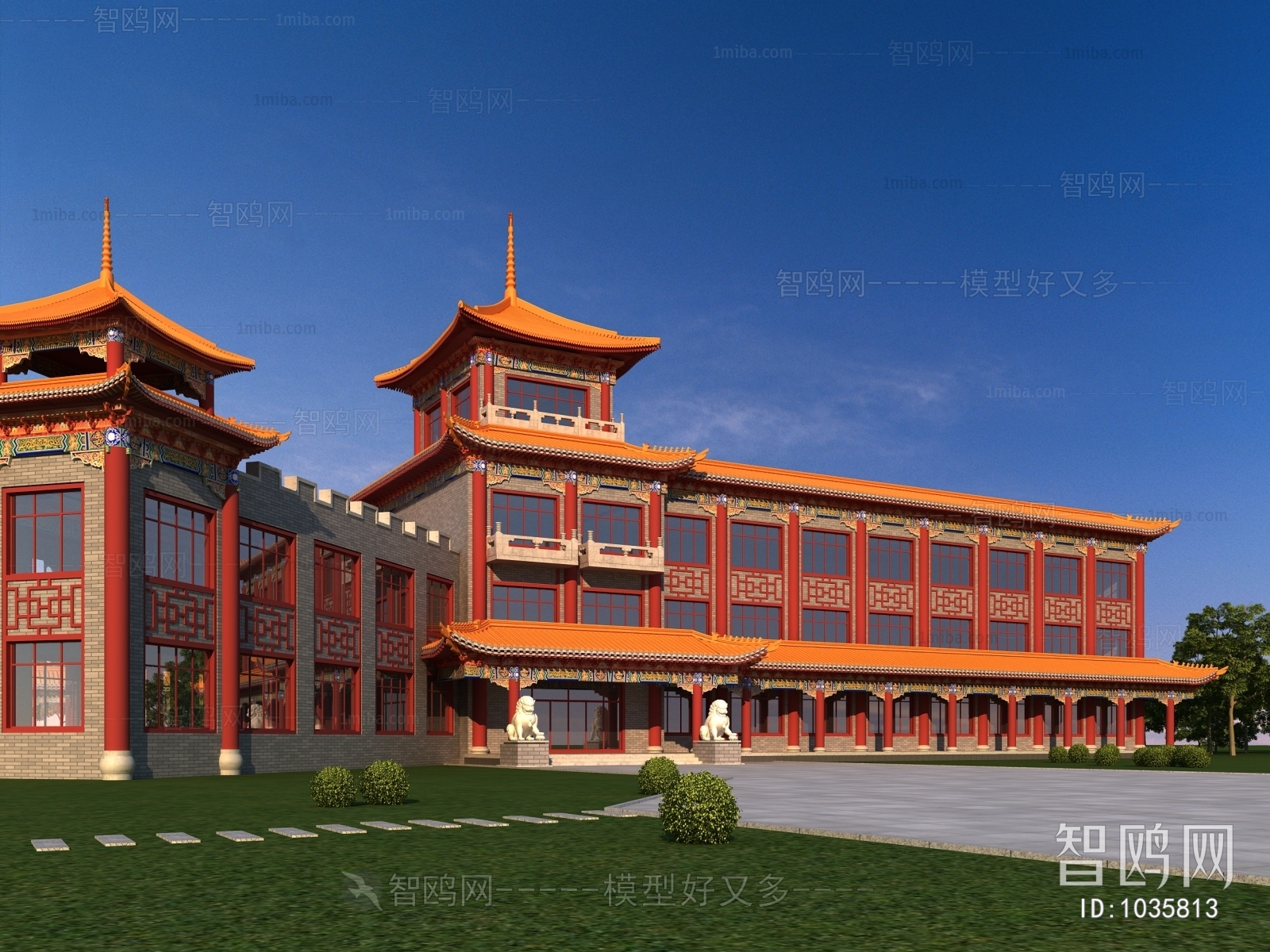 New Chinese Style Ancient Architectural Buildings