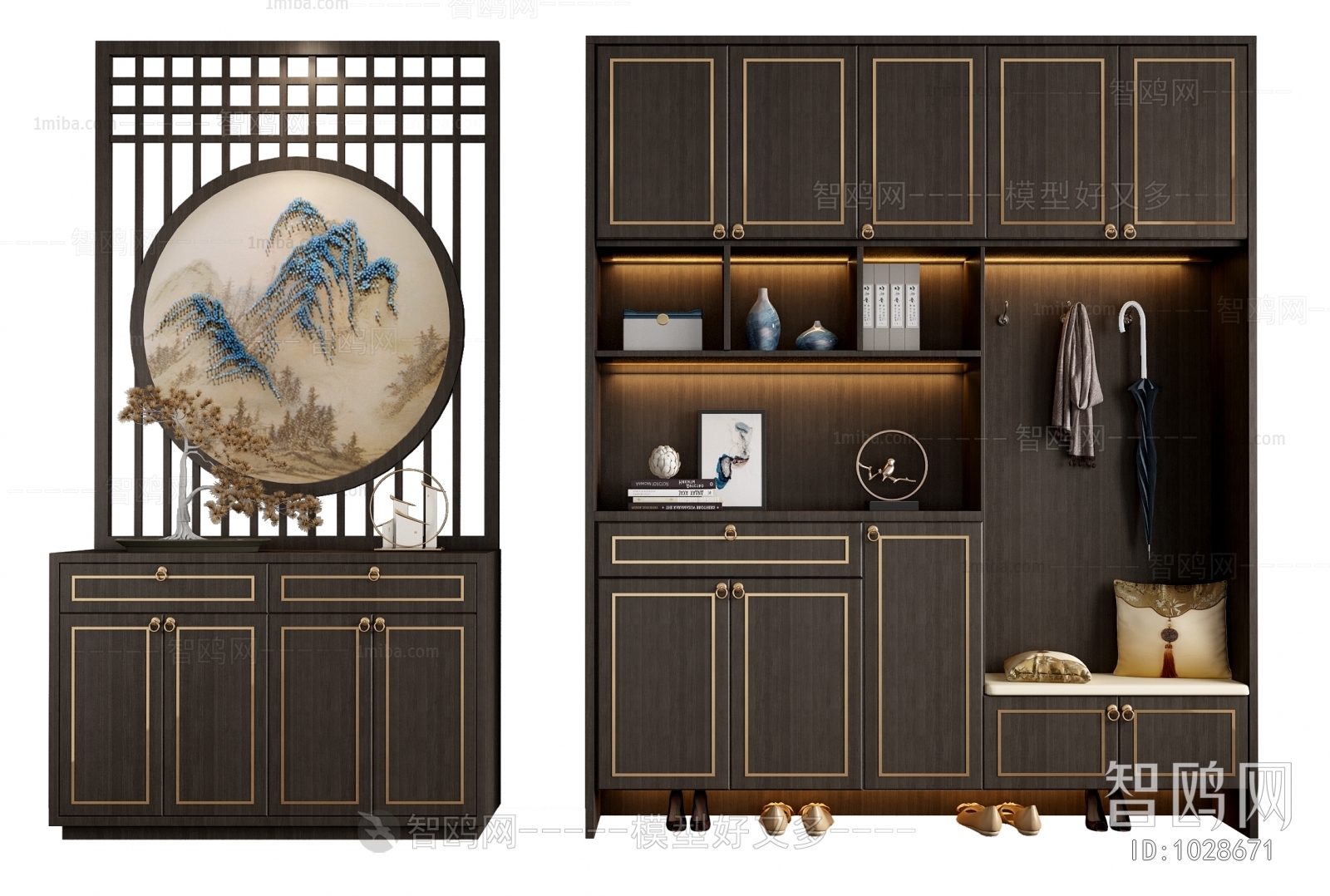 New Chinese Style Shoe Cabinet