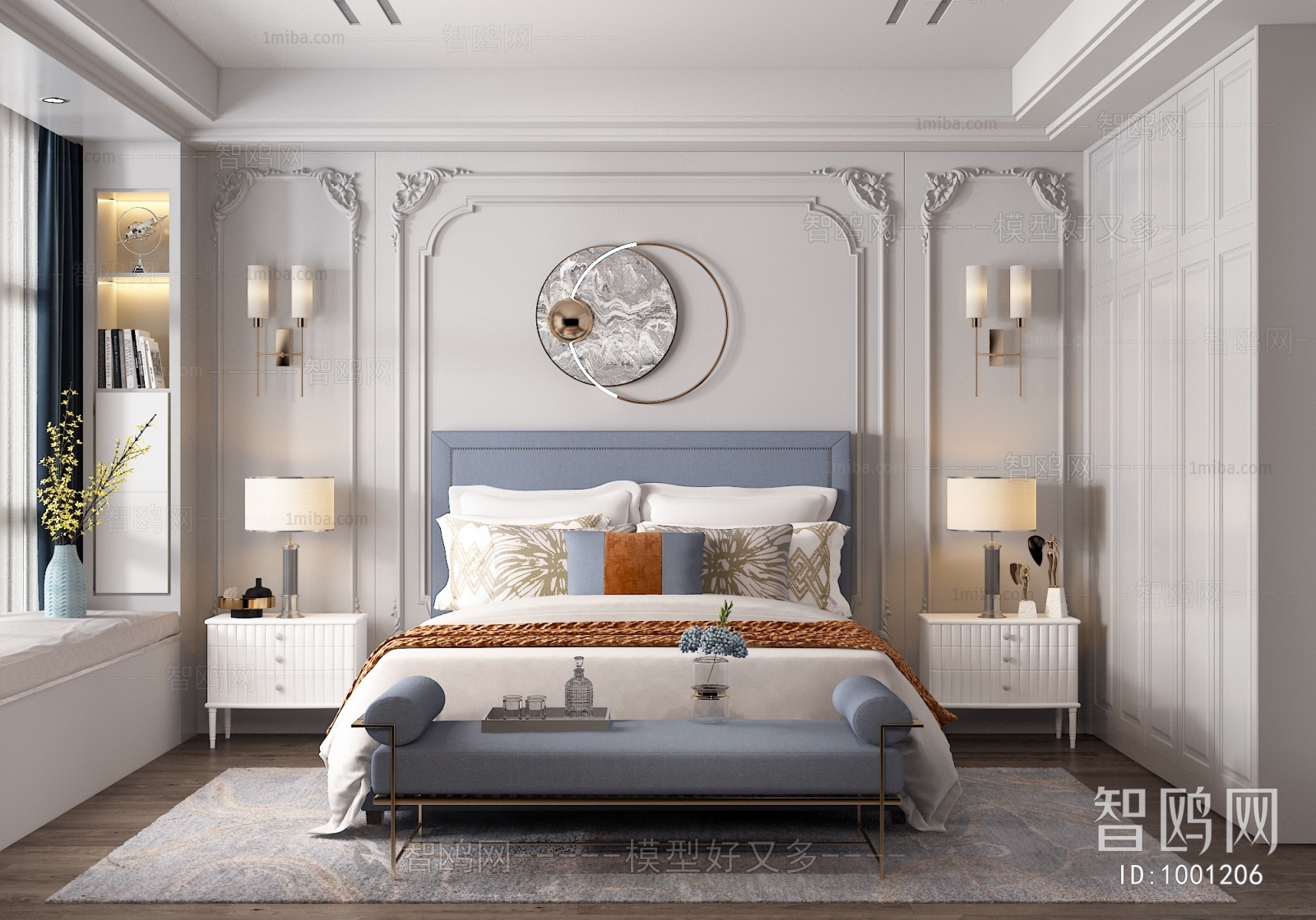 Simple European Style Bedroom