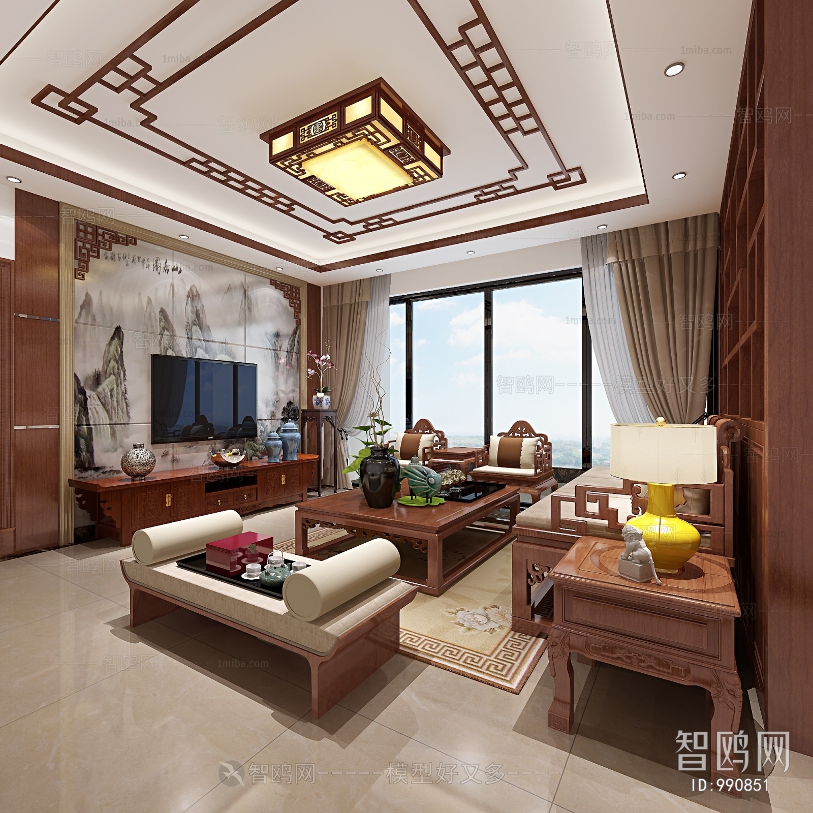 New Chinese Style A Living Room