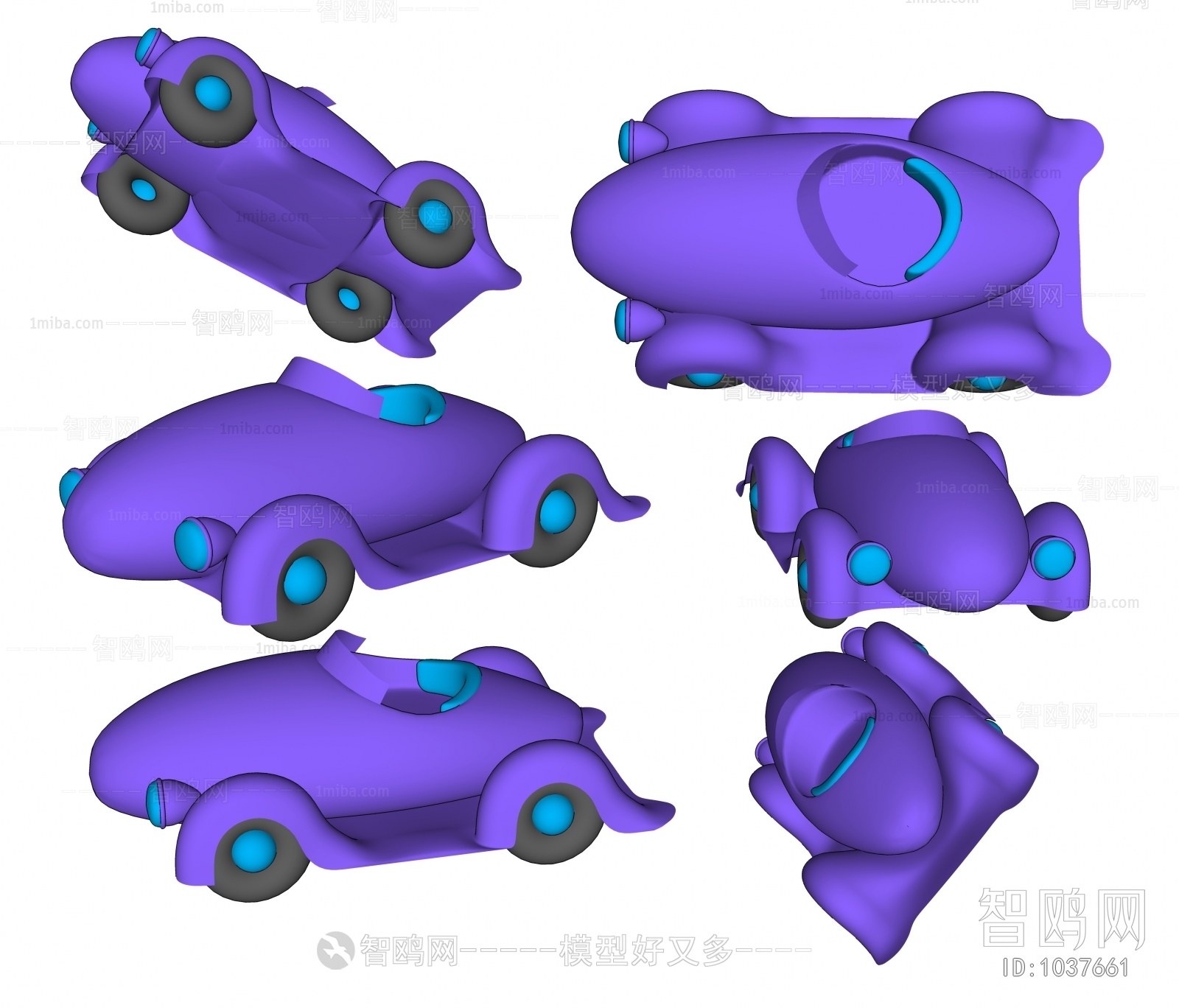 现代儿童玩具车 外国紫色小汽车