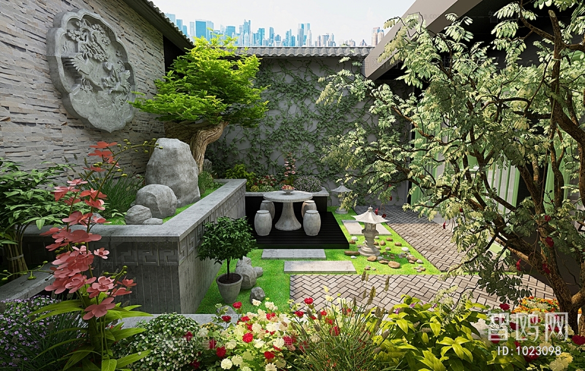 New Chinese Style Garden Landscape