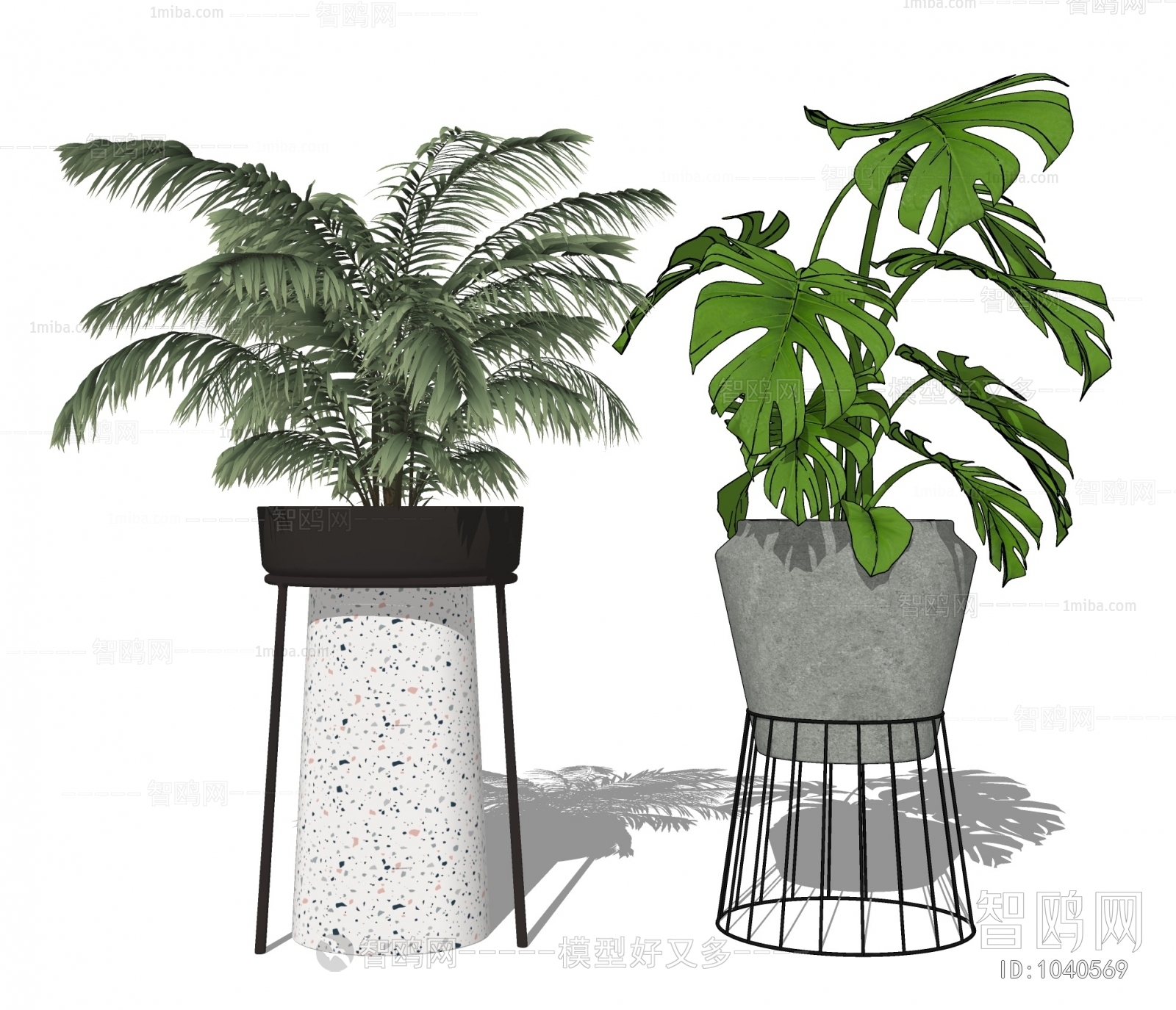 Modern Potted Green Plant