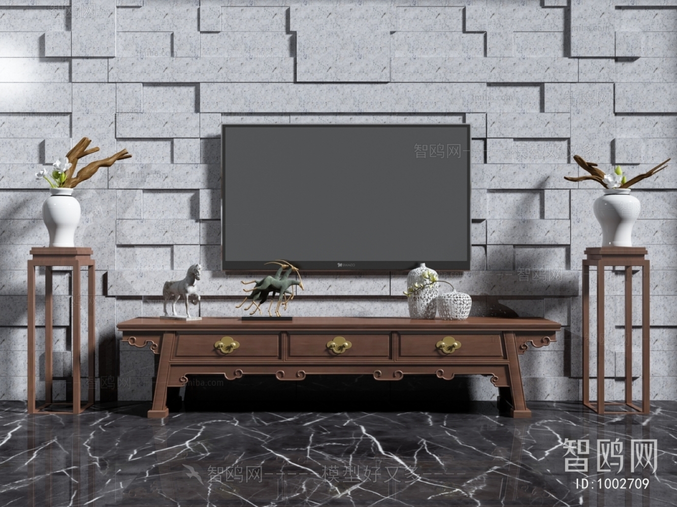 New Chinese Style TV Cabinet