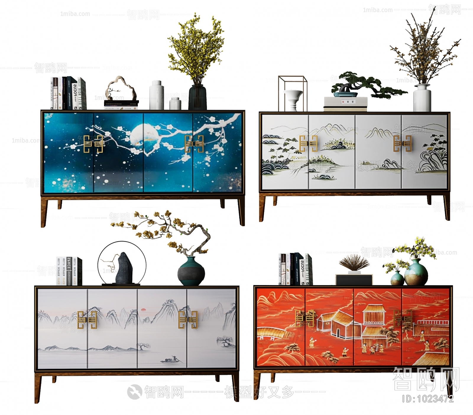 New Chinese Style Decorative Cabinet