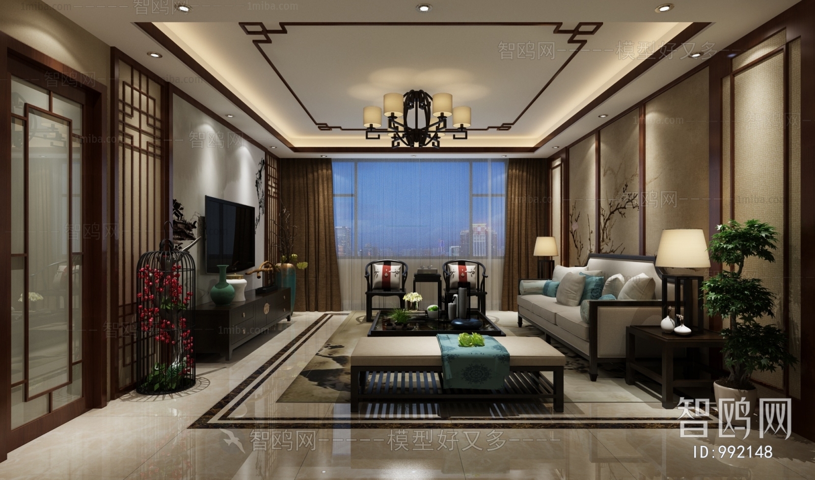 New Chinese Style A Living Room