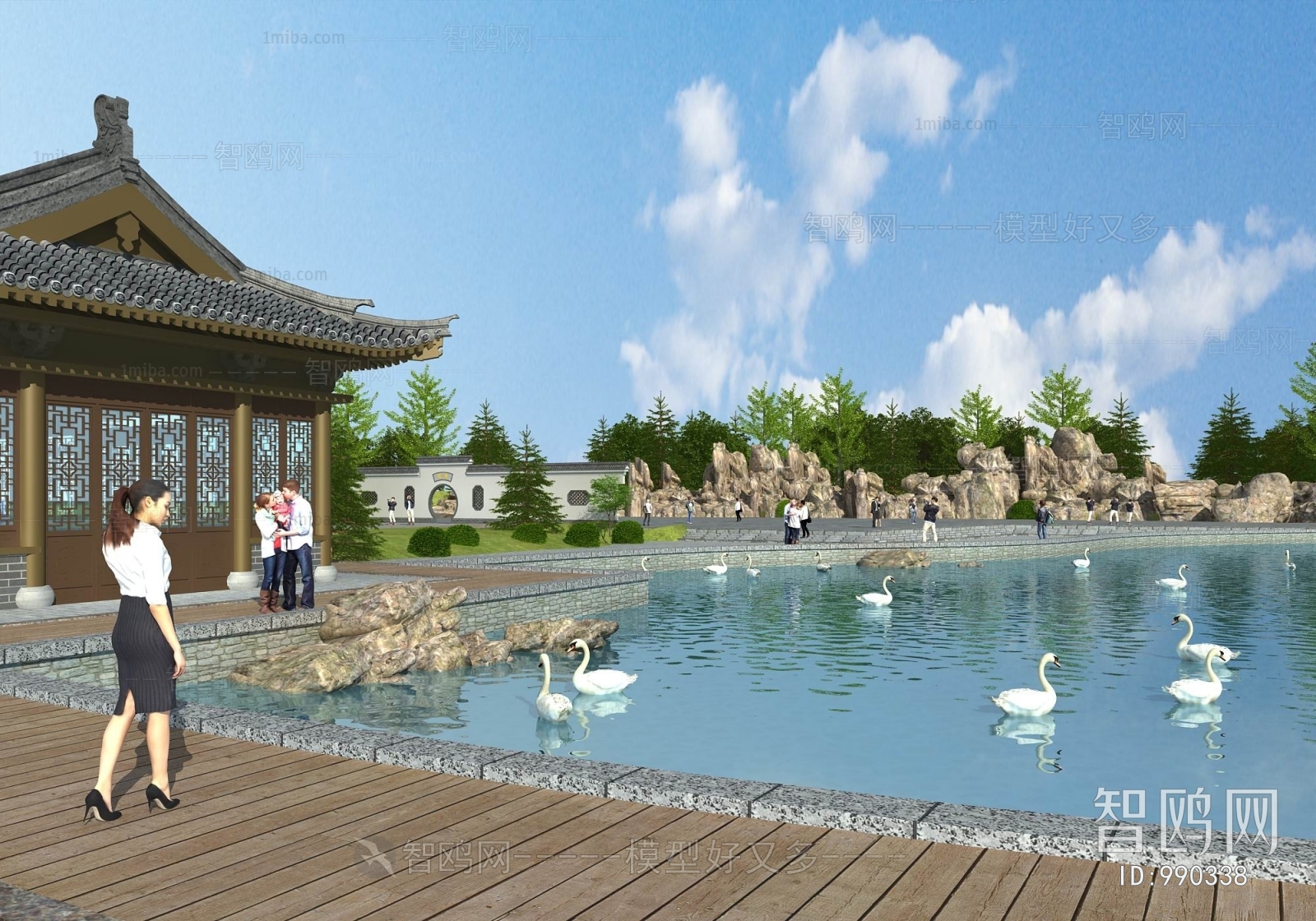 Chinese Style Park Landscape