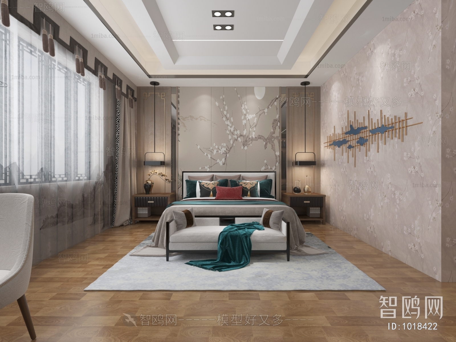 New Chinese Style Bedroom