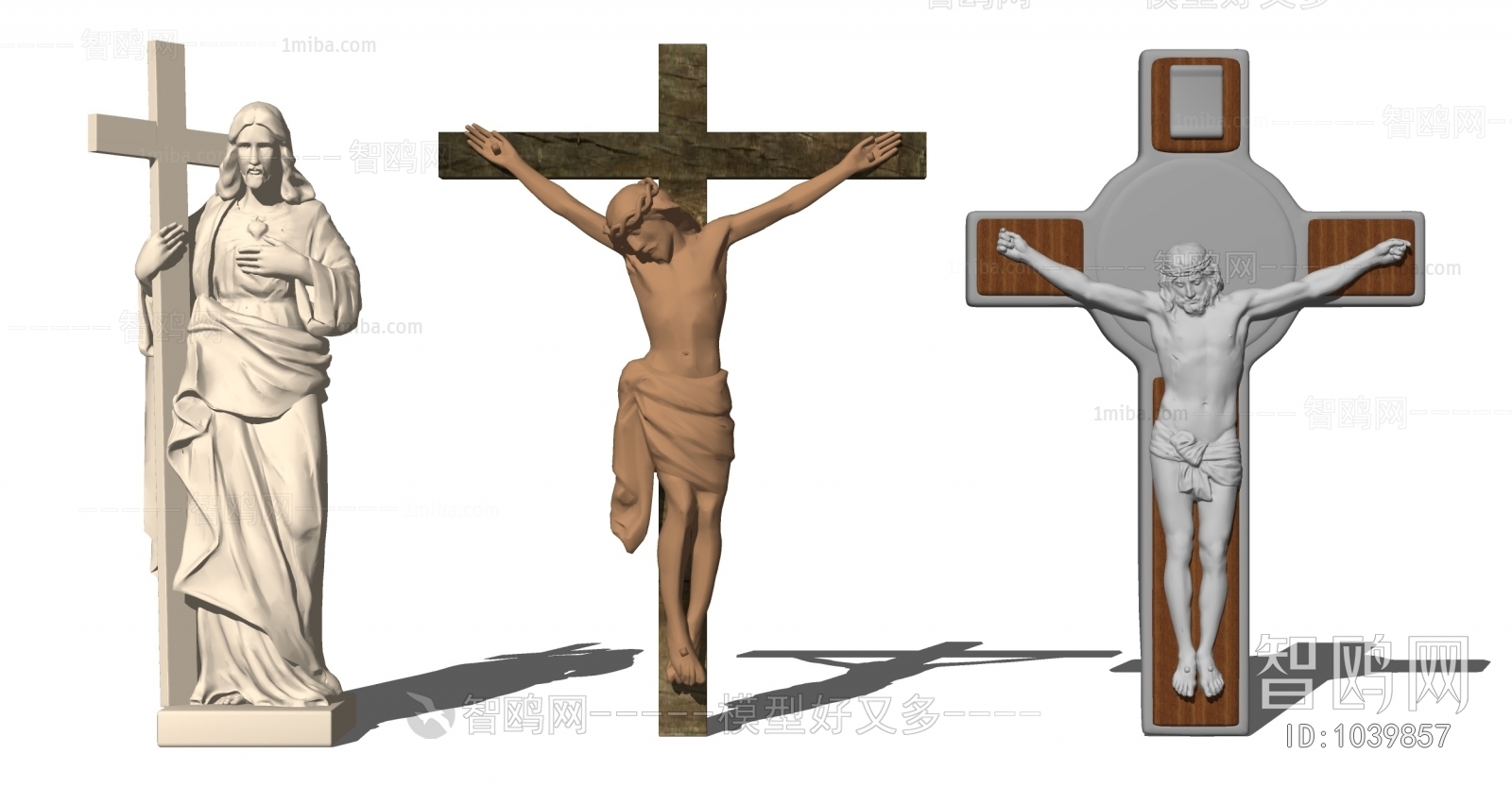 欧式耶稣雕像十字架