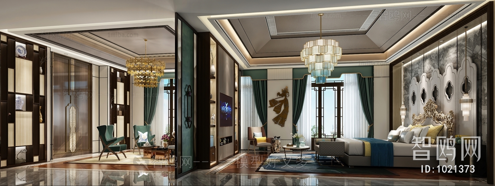 New Chinese Style Bedroom