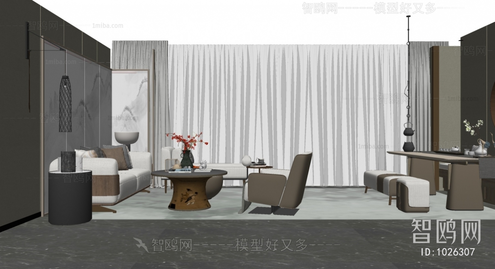 New Chinese Style A Living Room